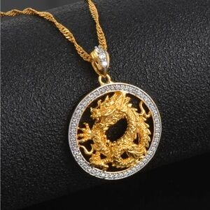 Dragon circle necklace